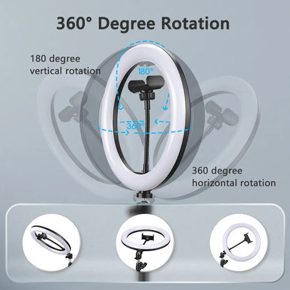 10-inch Selfie Ring Light: LED Ring Lamp for Photography, Video Recording, Live Broadcast - Fill Light for Selfies and Videos