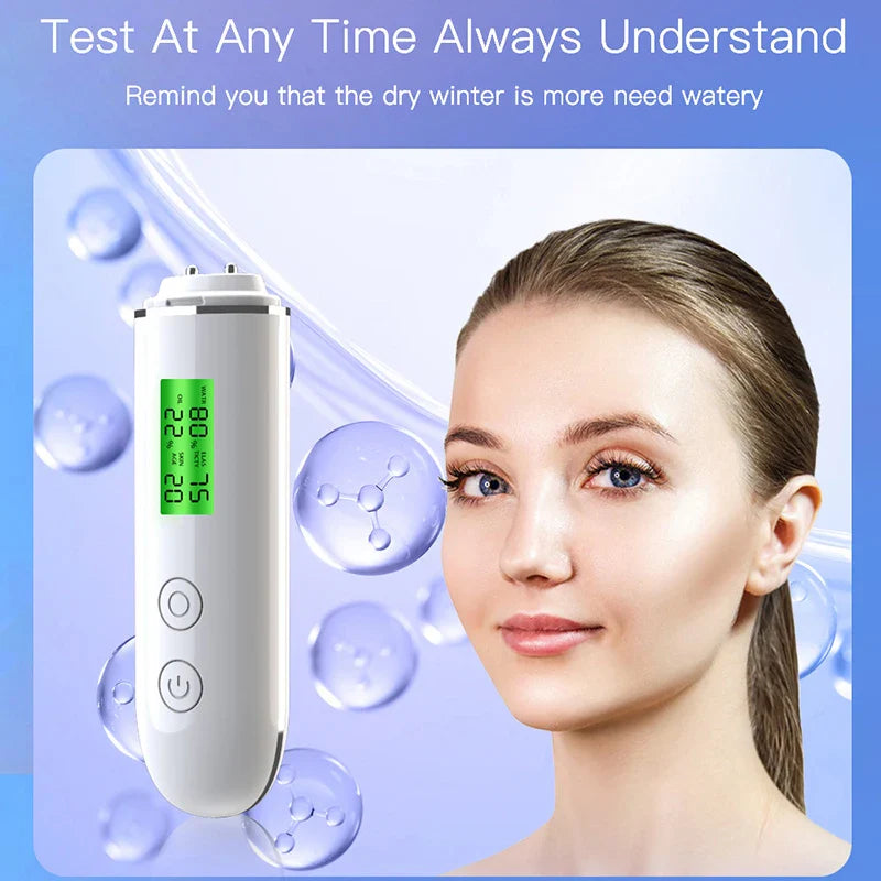 LCD Digital Skin Analyzer Pen — Face Tester for Moisture, Oil & Skin Health with Fluorescent Display