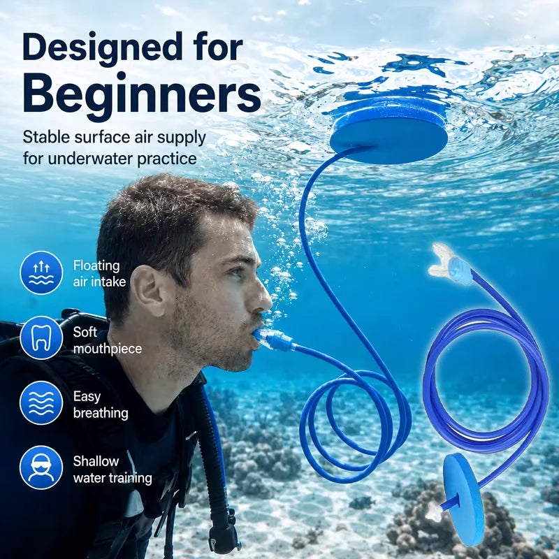 Foldable Dry Snorkel - Silicone Anti-Choking Single Breathing Tube for Swimming & Diving