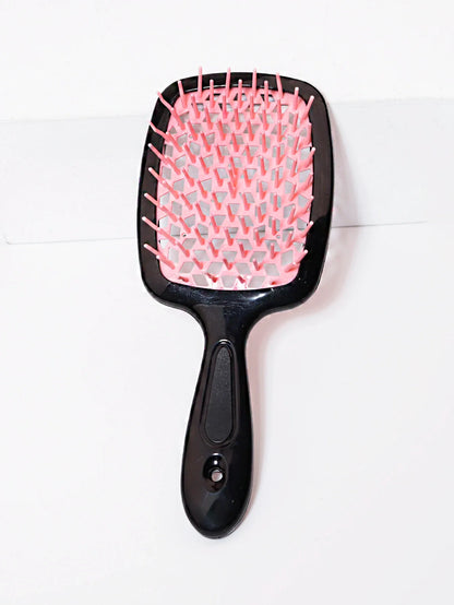 Tangled Hair Combing Massage Brush — Hollow Curly Hair Salon Brush for Real Hair & Wigs