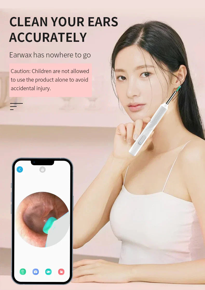 Earwax Remover Cleaning Tool – Ear Endoscope with Mini Camera, USB-C Charging Earpick Health Care Set for iPhone & Android, Best Gift