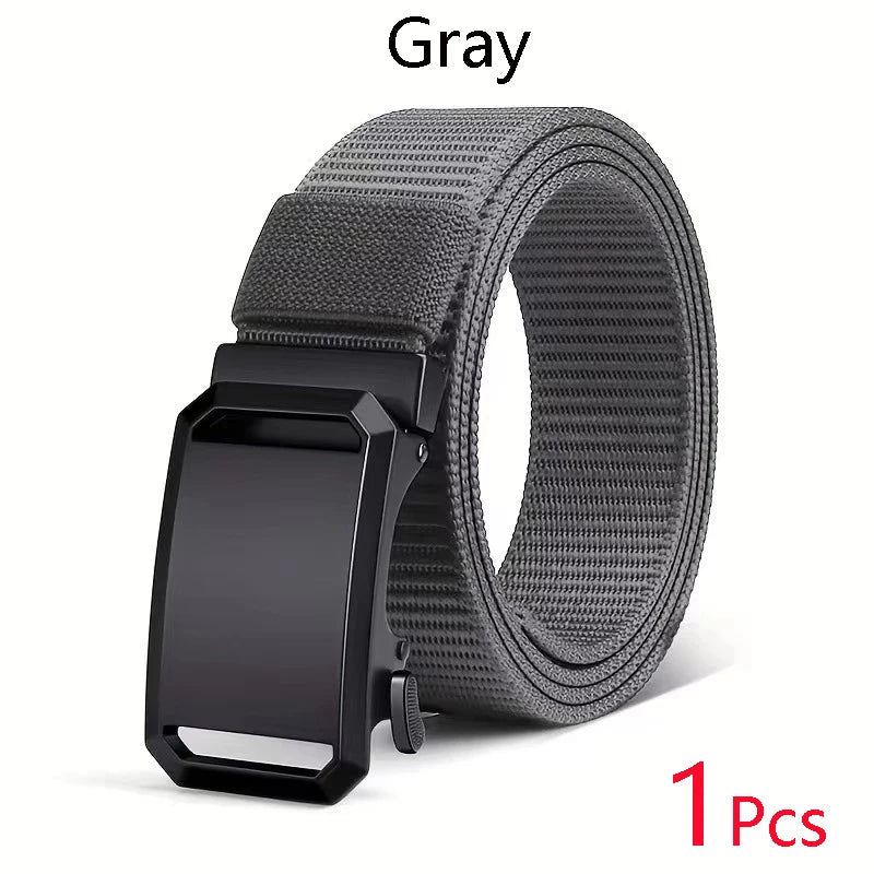 Newest Automatic Buckle Canvas Belt – Tactical Waist Belt for Men, Durable Casual Outdoor, Hunting, Golf & Adventure Training Pants