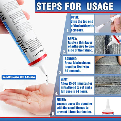 15/60ml Quick Dry Fabric Glue – Waterproof Seam Adhesive for Clothing, Textile Repair & Patching