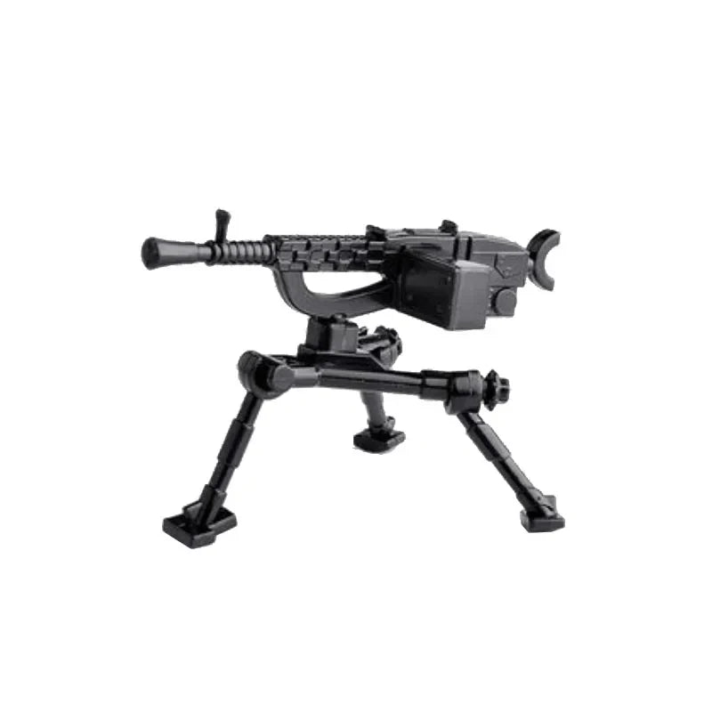 Military Building Blocks Soldier Set - Tactical Weapons Figures with Gatling Gun, Rifle, Mortar & Accessories Toy Kit