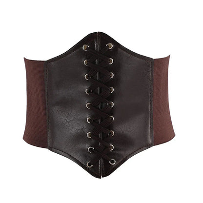 Women’s Leather Corset Waist Belt Shapewear – High Waist Slimming Cummerbund Strap Bustier Body Shaping Fashion Accessories