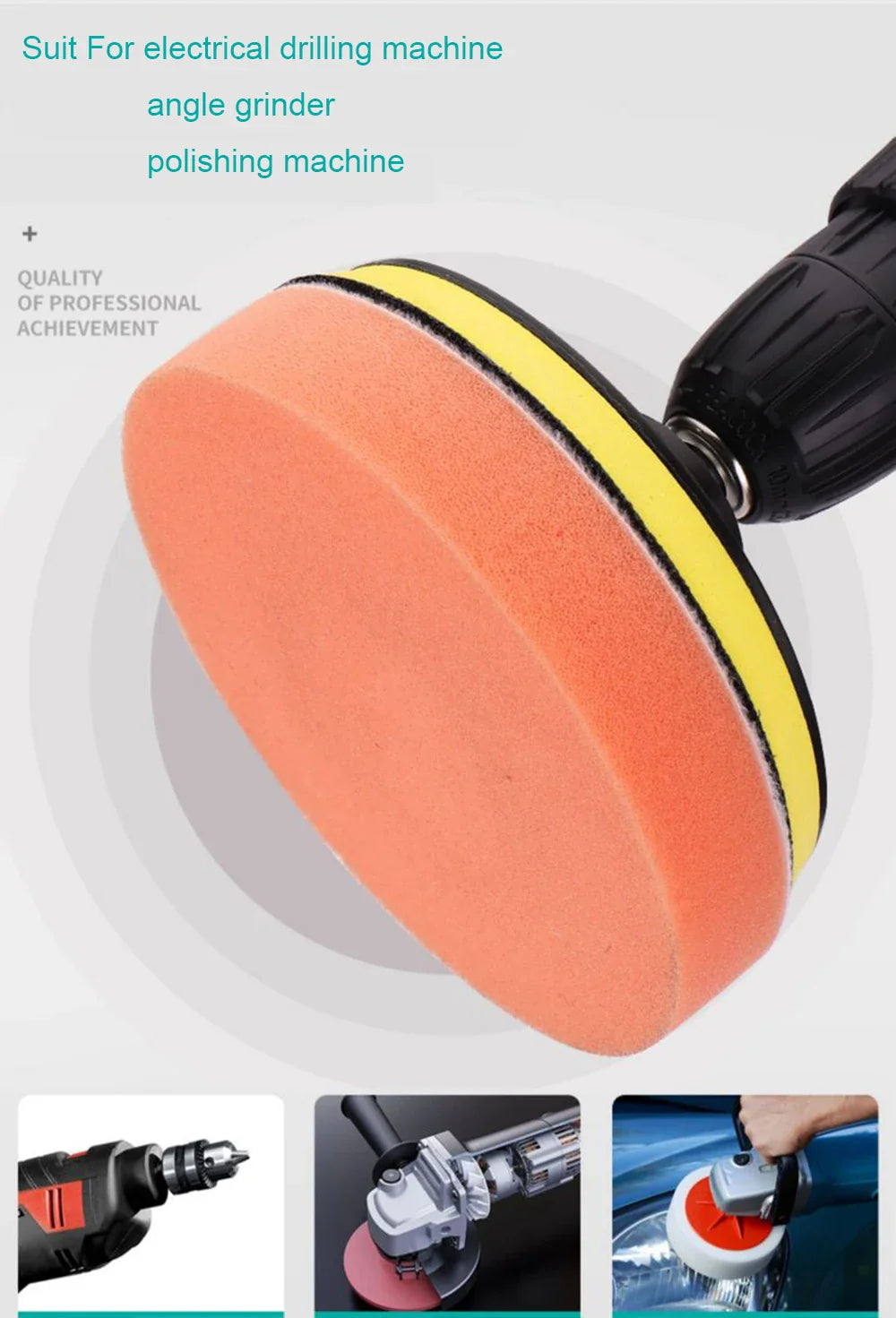 3-Inch Headlight Repair & Restoration Kit — Car Polishing Disc with Auto Waxing Sponge and Sandpaper for Detailing