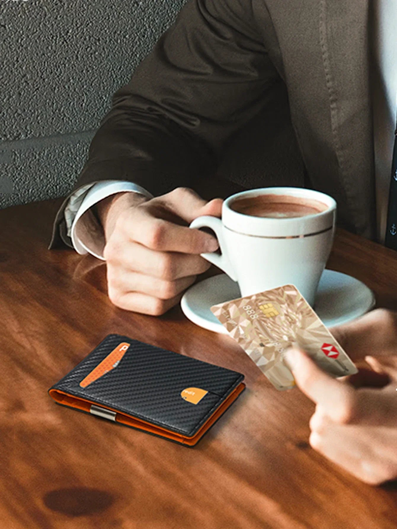 Minimalist Men's RFID Blocking Wallet | Ultra-Thin 12-Card Holder | Front Pocket Bi-Fold Solid Color