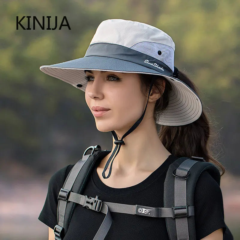 Stylish Women's Waterproof Fisherman Hat: Large Brim Bucket Cap for Outdoor Travel, Fishing, Climbing, and Hiking - Fashionable Sun Protection