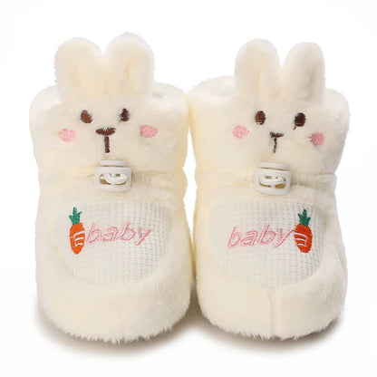 Infant Pre-Walker Shoes - Soft Plush Bunny & Bear Winter Booties for Babies 0–1 Year