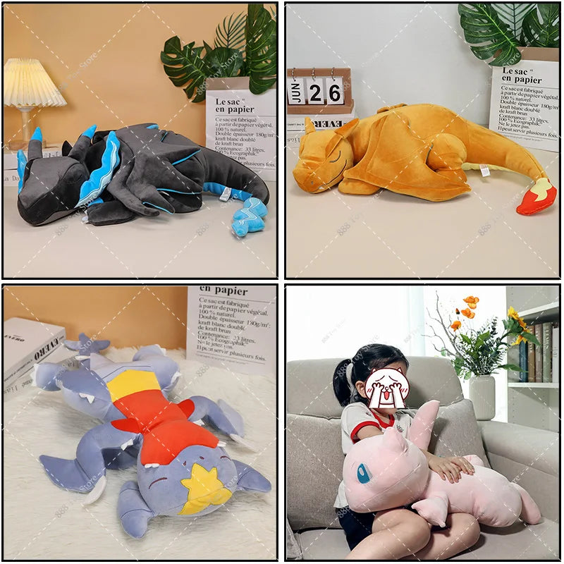 Pokemon Sleep Mega Charizard X Plush Cushion – Anime Cubone, Charmander, Umbreon & Garchomp Stuffed Pillow Toy for Kids Gift