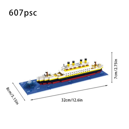 Titanic Building Block Model - Giant Cruise Ship Assembly Puzzle Toy for Kids & Collectors