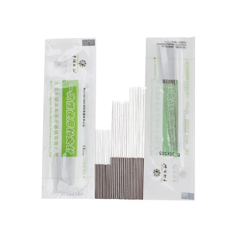 Zhongyan Taihe 500 Acupuncture Needles — Disposable Sterile Needles with Tube for Beauty & Massage