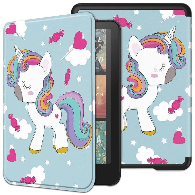 Leather Auto Sleep Case for Kindle Colorsoft Signature Edition (1st Gen, 7") & Paperwhite 12th Gen Protective Cover Funda