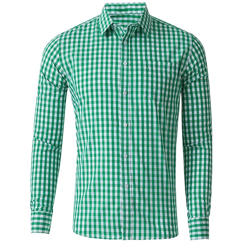Men’s Plaid Long Sleeve Shirt - Casual 3D Printed Lapel Summer Shirt Unisex Fashion Top