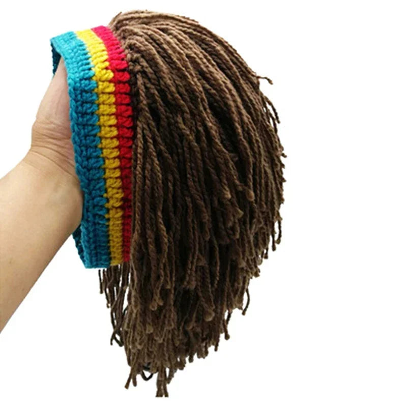 Men’s Handmade Crochet Hip Hop Cap – Warm Winter Hat for Halloween, Xmas & Birthday Gifts