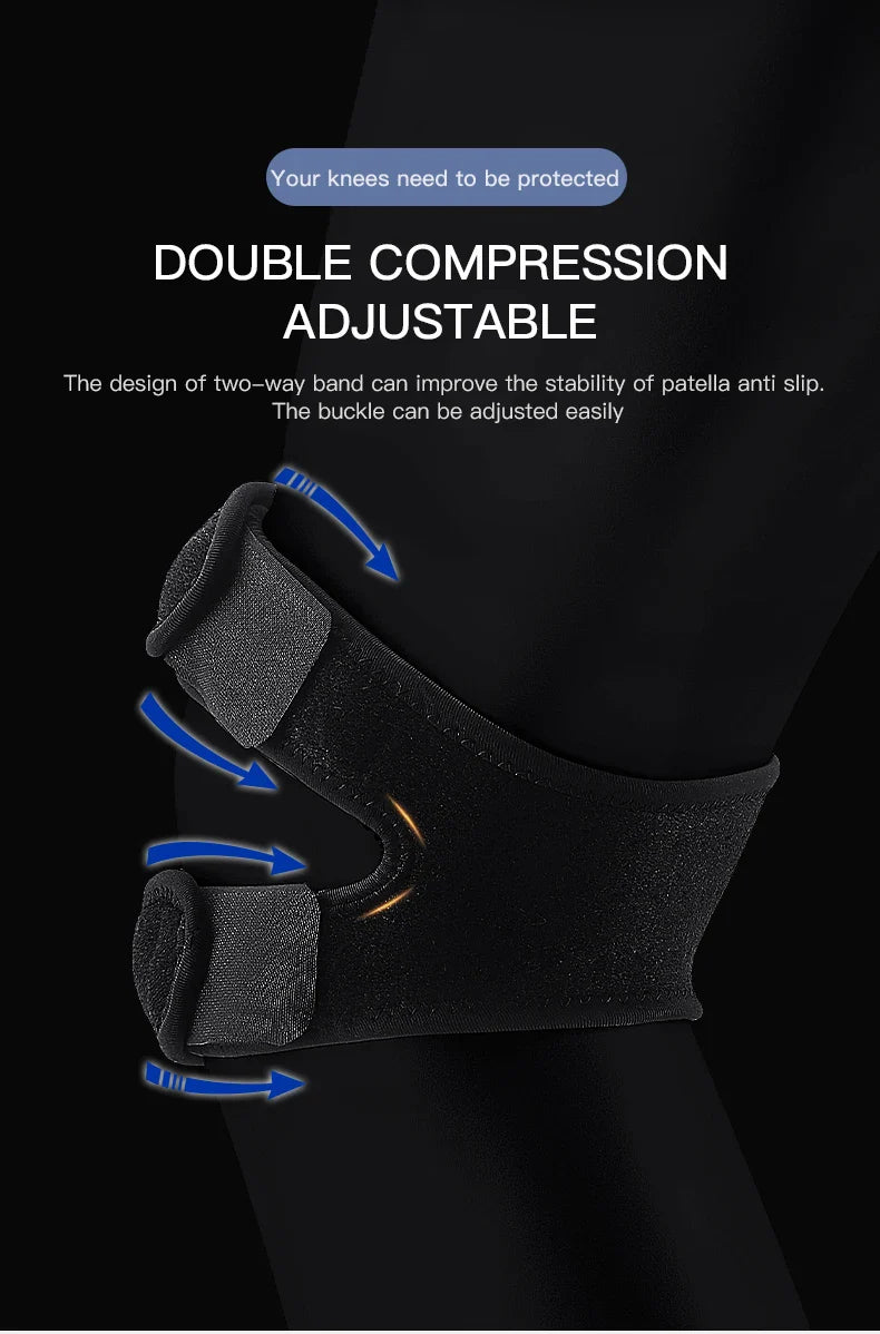 Pressurized Knee Wrap Sleeve — Elastic Support Braces with Pad for Basketball, Tennis & Cycling