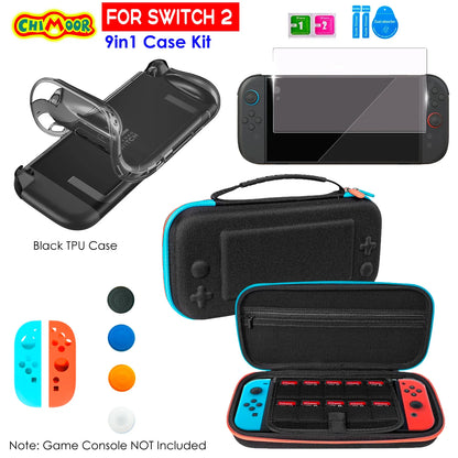 Protective Case Kit for Nintendo Switch 2 (2025) — Clear TPU Cover, Anti-Scratch, Shock-Absorption, Ergonomic Grip Design