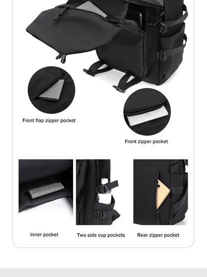 15 Inch Polyester Waterproof Men’s Backpack – Simple, Fashionable Student & Couple Computer Bag