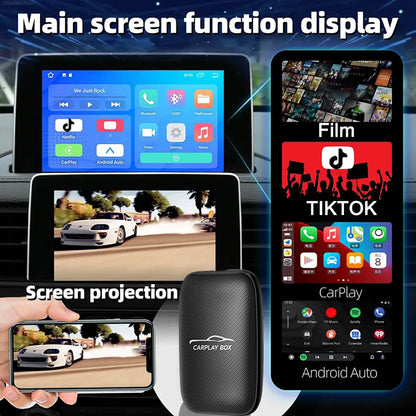 5-in-1 CarPlay AI Box – Wireless Android Auto Adapter and Multimedia Player for YouTube, Netflix, and Auto Connect