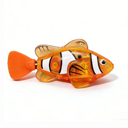 Light-Sensing Robotic Clownfish - Realistic Electric Swimming Fish & Aquarium Decoration for Cats