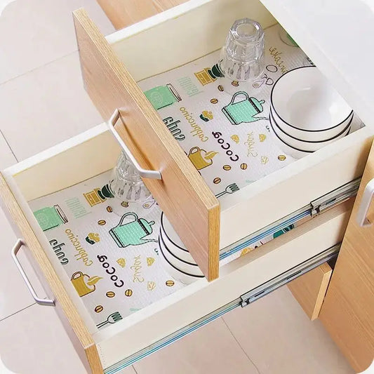 Waterproof Cartoon Kitchen Shelf Liners – Thickened Oil-Resistant Cabinet Drawer Mats