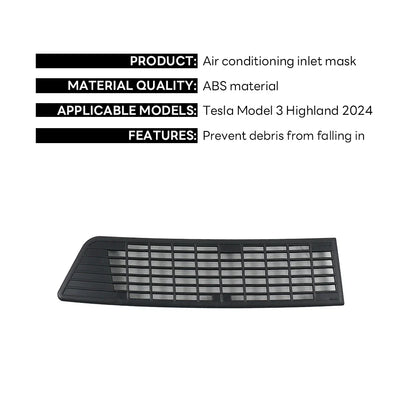 Tesla Model 3 Highland 2024 Lower Bumper Mesh — Anti-Insect & Dust-Proof Vent Grille Cover, Front Protection