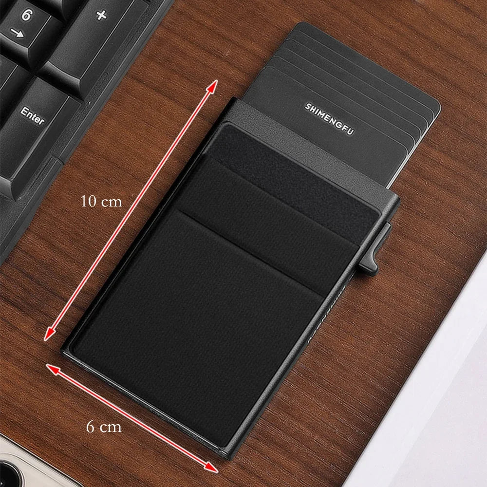 RFID Credit Card Holder for Men – Slim Minimalist Metal Wallet, Luxury ID Bank Card Case, Compact Carteras
