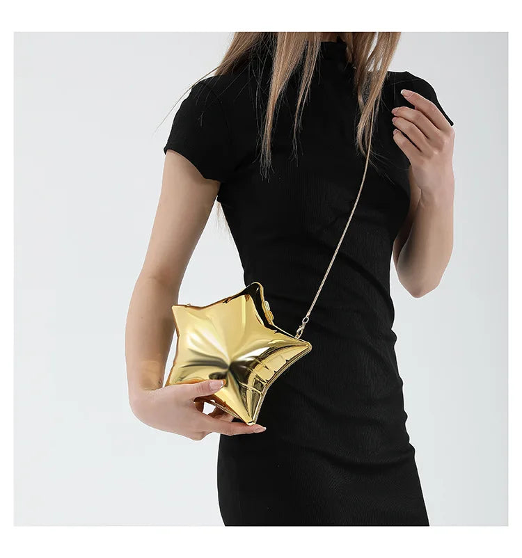 Acrylic Bright Five-Pointed Star Zero Wallet – 2025 Sweet Cool Spicy Girl Mini Party Bag, Candy Colored Banquet Purse