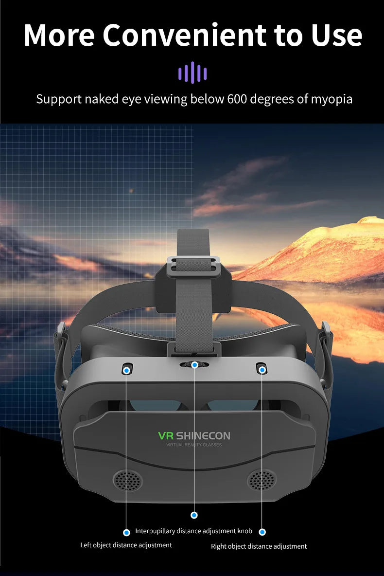 VR Glasses Virtual Reality Headset – 3D Lenses Smart Goggles for Smartphones, Mobile Game Accessory