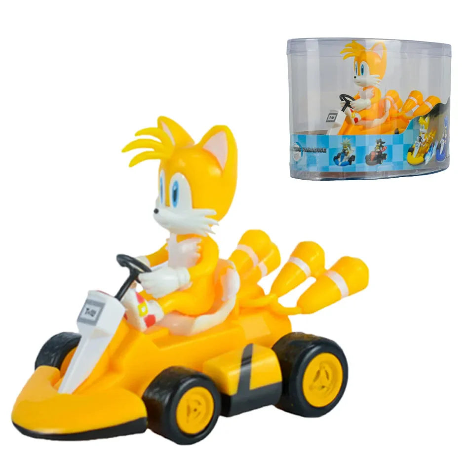 Anime Sonic the Hedgehog Pull Back Car Toy — Cartoon Figure Model, Kids Gift, Party & Home Decoration