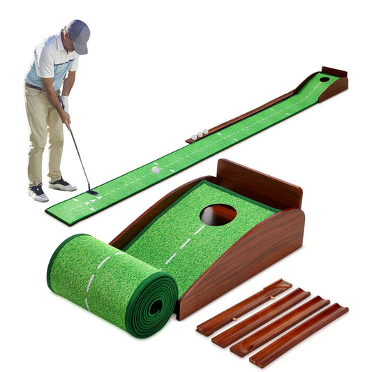 Indoor & Outdoor Golf Putting Green Mat – Automatic Ball Return for Home, Office, and Practice