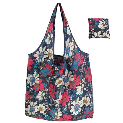 Portable Foldable Shopping Bag – Large Capacity Nylon Tote with Fashion Prints, Lightweight Reusable Travel & Grocery Essential Bag
