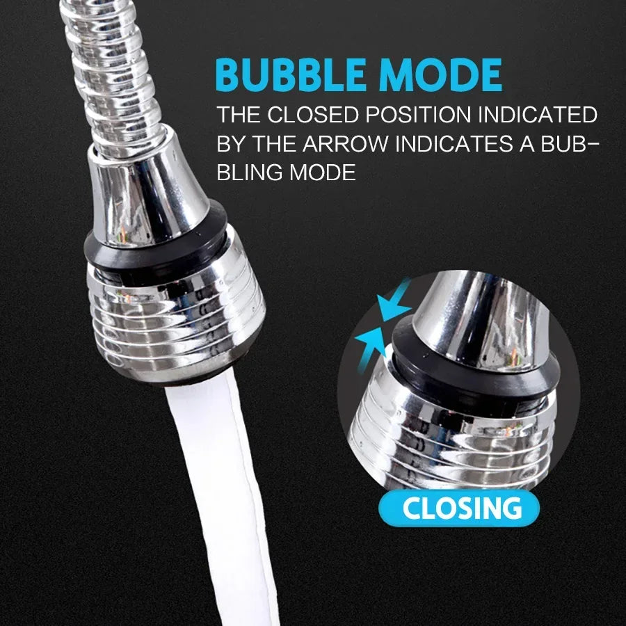 Stainless Steel Kitchen Faucet Sprinkler – Water-Saving Rotating Spray Extender, Lengthening Splash-Proof Bubbler