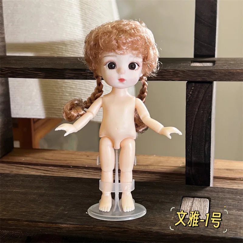 16CM Articulated Doll — 3D Simulation Eyes, 13-Joint Multi-Expression Little Girl Toy