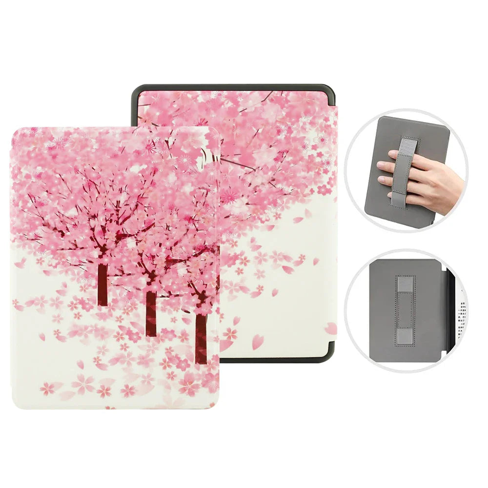 SA568B Leather Case for Kindle Paperwhite 12th Gen 2024 Signature Edition – 7-Inch Cover with Hand Strap & Auto Sleep