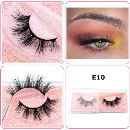 3D Real Mink False Eyelashes – Thick Handmade Strip Lashes with Glitter Packing for Makeup Beauty D101