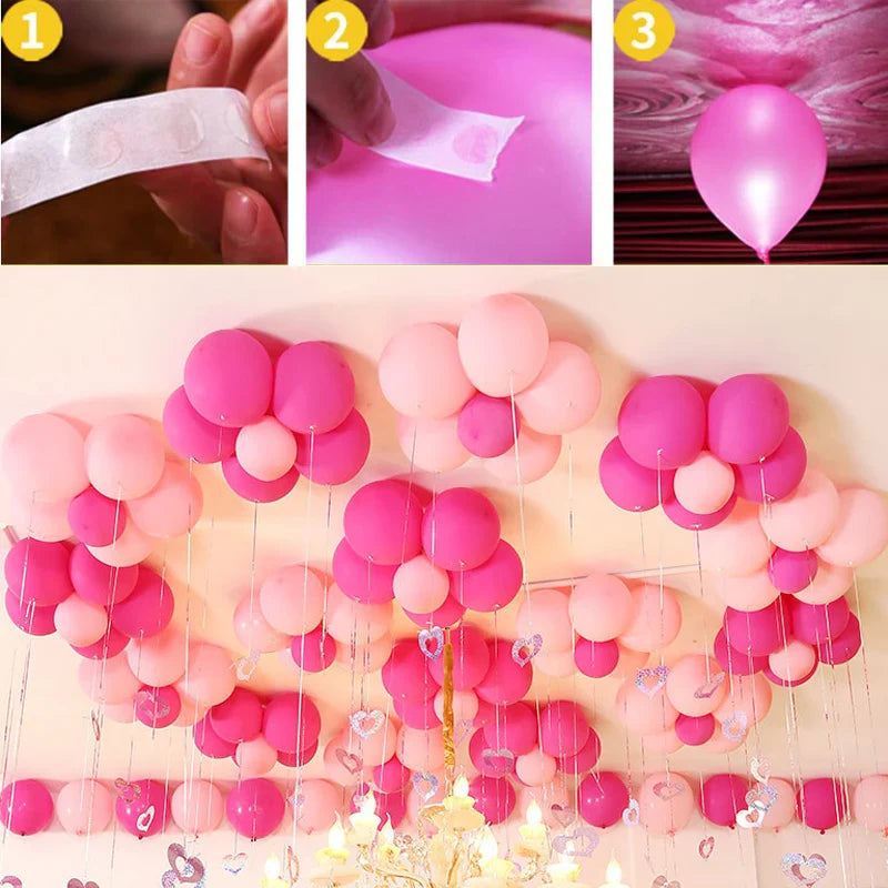 Flower Shape Balloon Clips - Plastic Decoration Accessories for Baby Shower, Wedding, Birthday Party, Plum Clip for Globos Balloons
