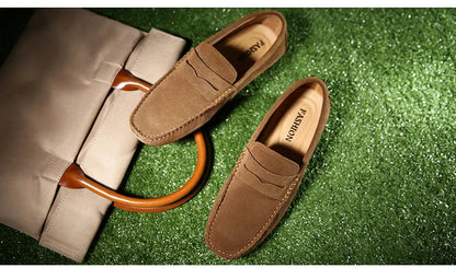 Men's High-Quality Leather Loafers – Casual Moccasins Slip-On Flats, Fashion Driving Shoes, Size 38-49