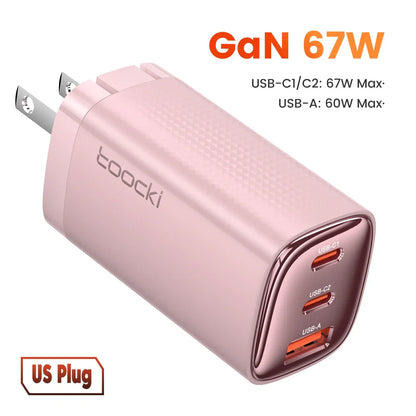 Toocki 67W GaN USB-C Charger — Digital Display Quick Charge PD PPS QC4.0 for MacBook, Laptop, iPad, iPhone 15/14