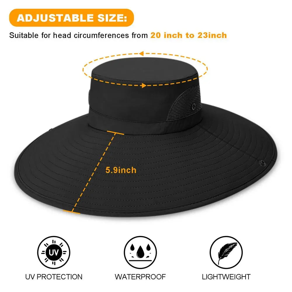 Wide Brim Boonie Bucket Hat – UV Sun Protection for Men and Women – Ideal for Summer Fishing
