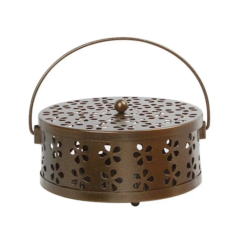 Portable Mosquito Coil Tray Holder – Sandalwood Incense Burner Box for Home Insect Repellent & Anti-Fire Safety