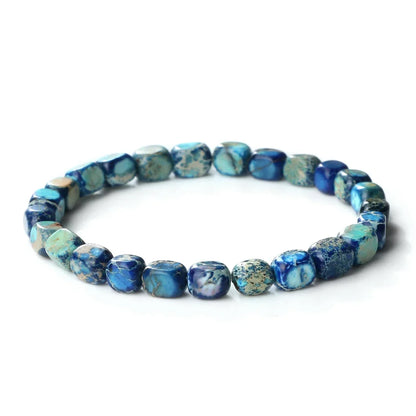 Natural Onyx Stone Bracelet - Bohemian Vintage Charm Elastic Yoga Jewelry for Women & Men