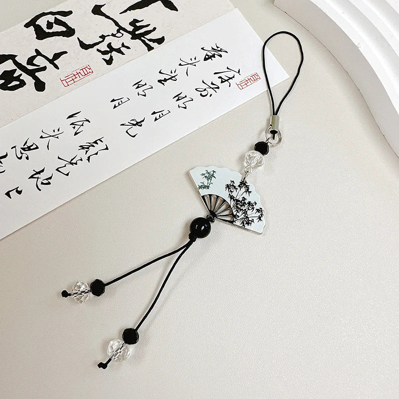 Chinese Style Phone Lanyard - Retro Tassel Anti-Lost Strap with Keychain & Bag Charm