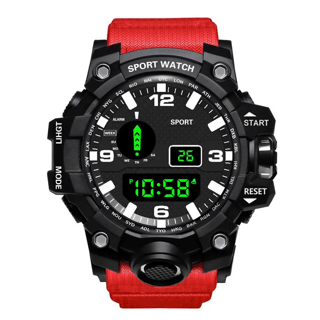 Men’s Sports Digital Watch – Large Dial Military Style Wristwatch, Waterproof Multifunctional Electronic Watch with Luminous Display & Alarm for Active Wear & Outdoor Use