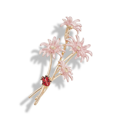 Luxury Tulip Flower Brooch Pin with White Stone – Elegant Rose Floral Jewelry for Women (2023 Design)