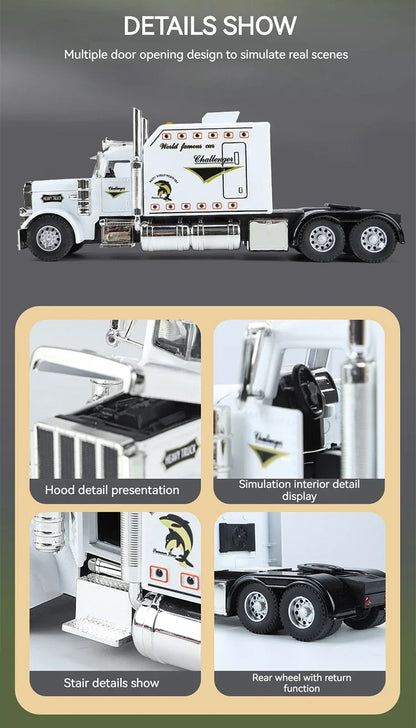 1:24 Scale Peterbilt 389 Tractor Trailer Toy – Lonestar Design Pre-Built Semi Truck with Realistic Functions for Kids