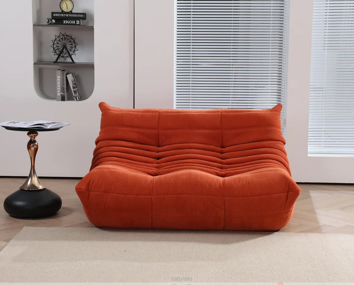 Caterpillar Single Sofa Chair – Cozy Tatami Lounge Chair for Living Room, Bedroom, Balcony, Reading, and Leisure