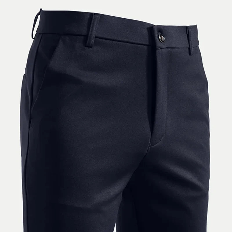 Men's Summer Fashion Suit Pants – Thin Business Casual Elastic Straight Leg Formal Trousers | Plus Size 28-42