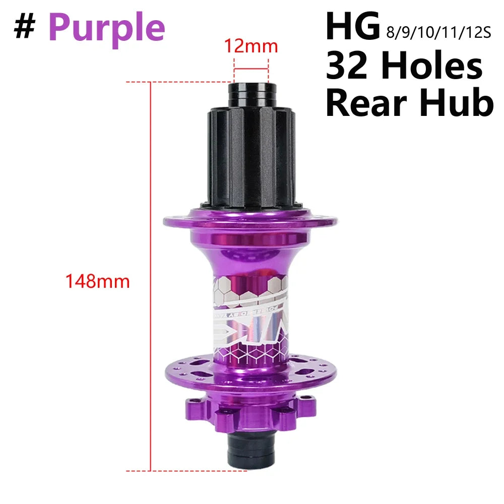 BOOST MTB Bicycle Hub - 148x12mm Aluminium Bike Hub 6 Pawls 120 Click HG XD Micro Spline 32H 8-12 Speed