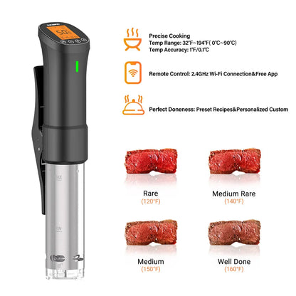 INKBIRD ISV-200W Wi-Fi Sous Vide Precision Cooker – Powerful Durable Stainless Steel Immersion Circulator